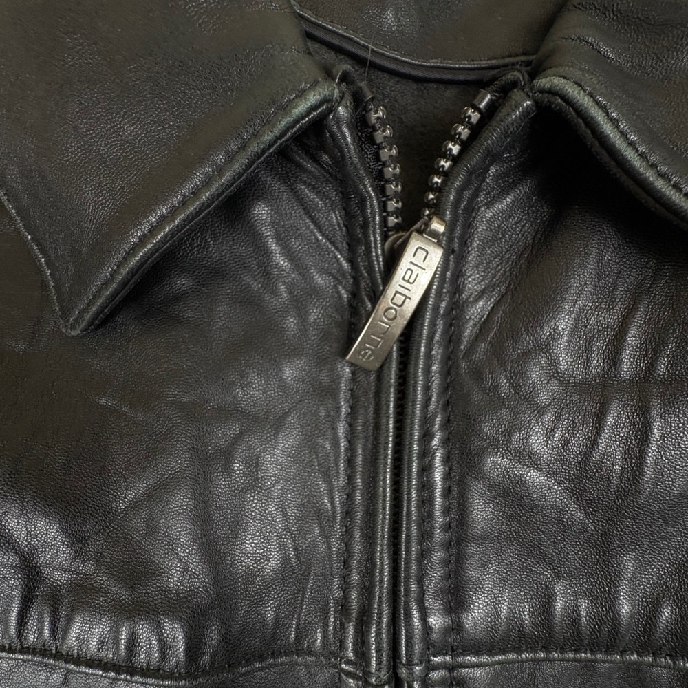 Vintage Lambskin Leather Jacket Mens 2XL Black Full Zip Minimalist - Picture 4 of 16